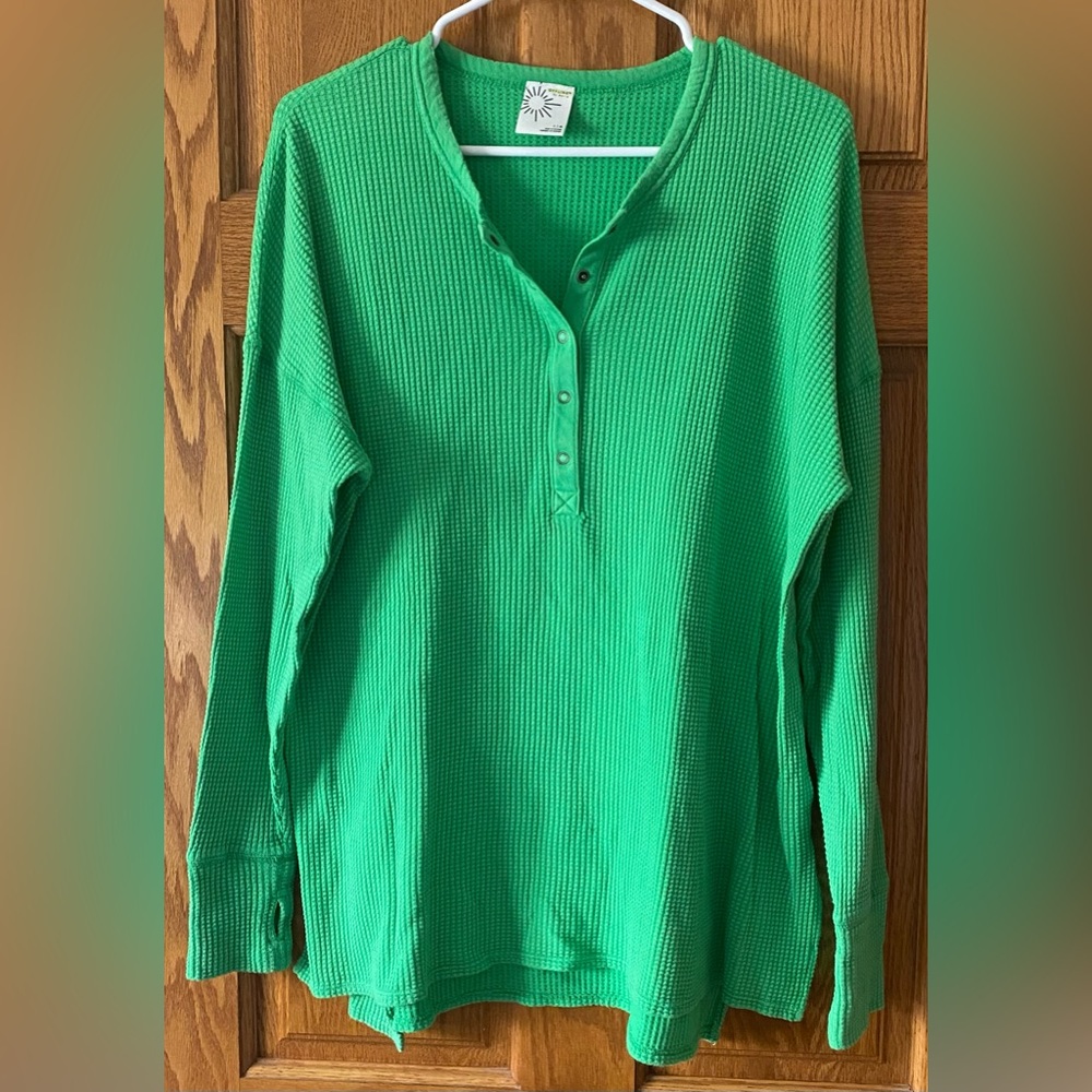 OFFLINE by Aerie waffle henley t-shirt